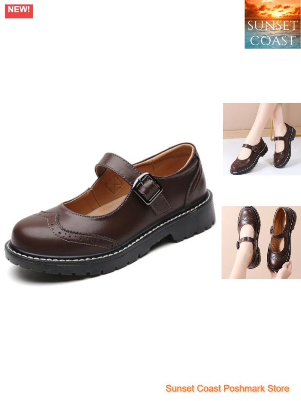 Women's Mary Jane Flats Leather Oxford Non-Slip Comfort School Work Shoes